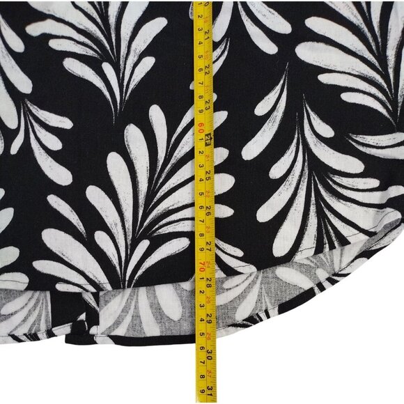 Ellen Tracy Black & White Sleeveless Floral Print Linen Blend Top Womens Size S. - Picture 8 of 8